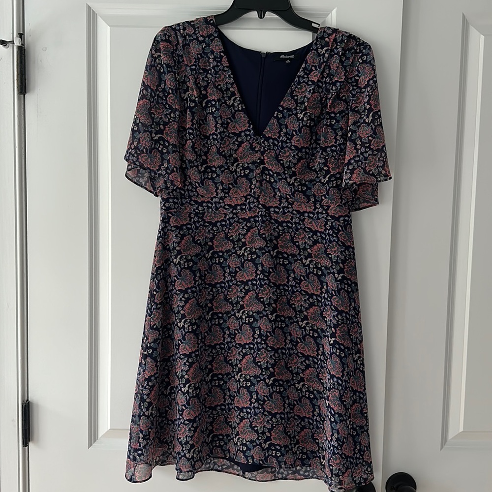 Madewell Navy Floral Dress (size 10)